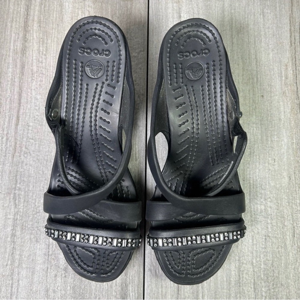 RARE Crocs Women's Cyprus IV Rhinestone Heel Sz 10